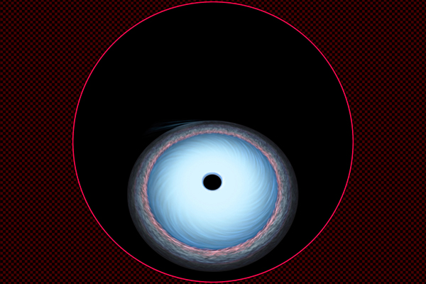 Center of the blue black hole