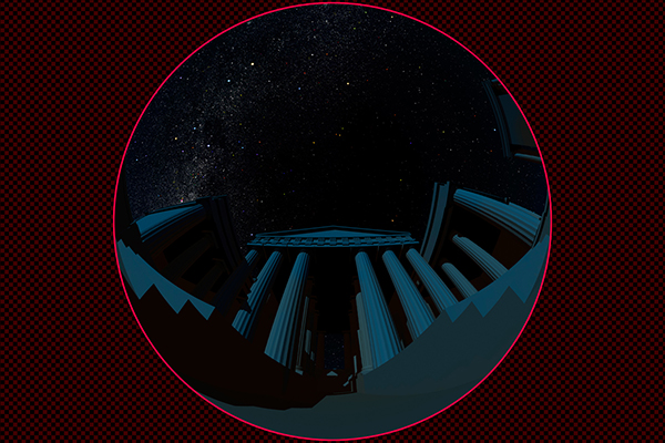 Pass through a Greek temple