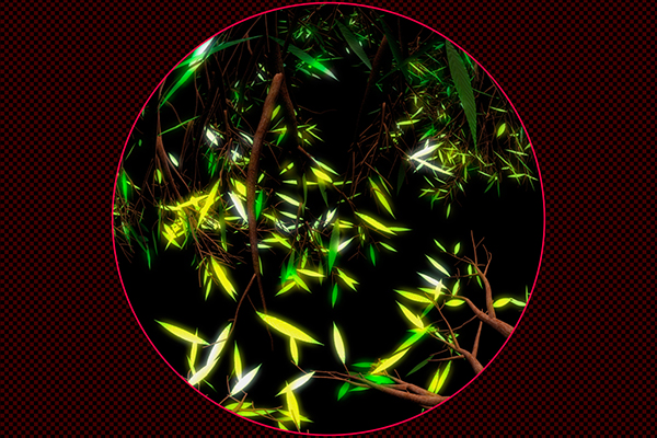 冬枯れの木々にのびる魔法の葉