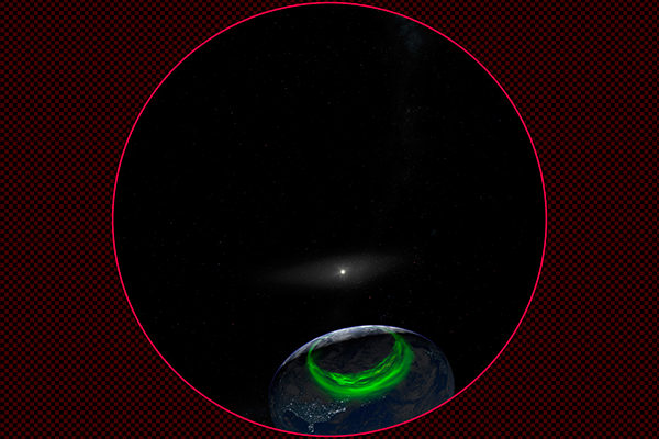 広がるオーロラ帯