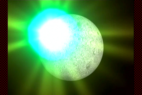 隕石が衝突する月