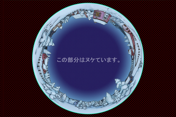 雪景色の田舎町（アニメ調）