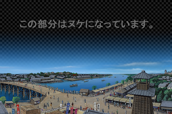 江戸の街の鳥瞰 -昼景