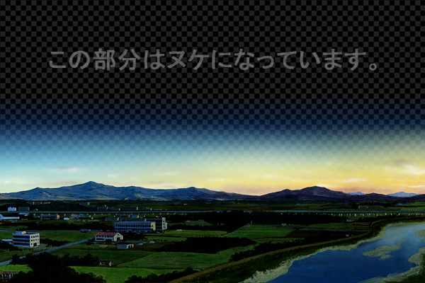 川のある街 -夕景